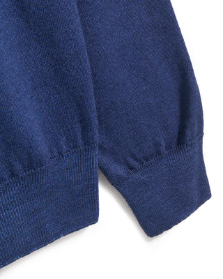 Ferrante Frosted Extrafine Merino Wool 12 Gauge Quarter Zip Sweater 748