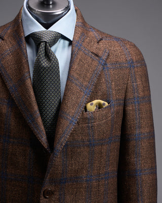 Gabo Napoli Windowpane Wool Silk Linen Sport Jacket 1044
