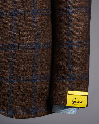 Gabo Napoli Windowpane Wool Silk Linen Sport Jacket 1047