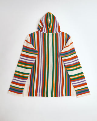 Gallia Multicoloured Intarsia Stripes Beach knit Hoodie