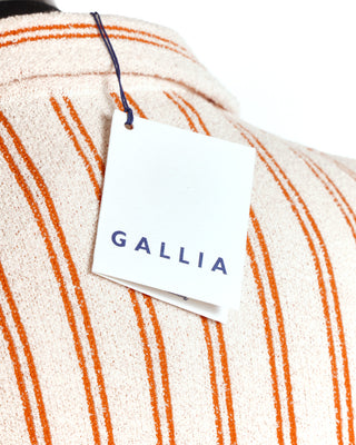 Gallia Ivory Orange Bouclé Cardigan Sweater