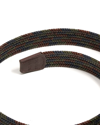 Leyva Leather Braided Stretch Belt Brown/Navy/ Green 9 10364