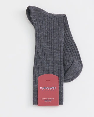 Marcoliani Solid Ribbed Sock / Grey 1