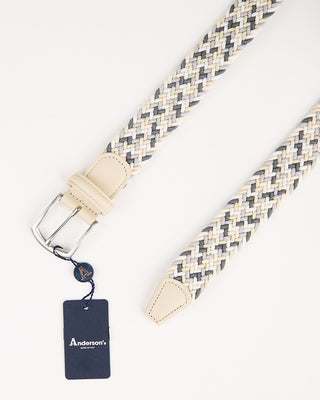 Andersons Ivory White  Grey Multi Coloured Braided Stretch Belt Ivory/White/Grey 10 1093