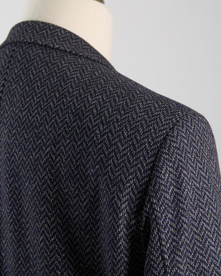 Bugatti Flexcity Comfort Stretch Herringbone Knit Sport Jacket Navy / Blue / Grey 1348