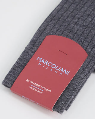 Marcoliani Solid Ribbed Sock / Grey 1 2