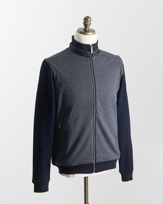 Bugatti Easy Care Cotton Full Zip Sweater Jacket Navy / Blue / Grey 2525