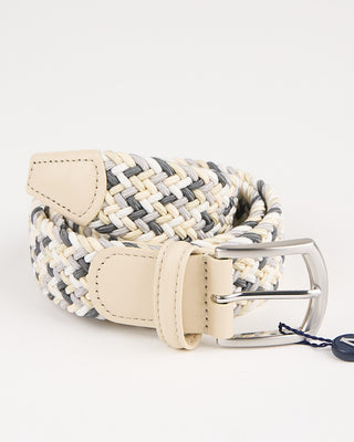 Andersons Ivory White  Grey Multi Coloured Braided Stretch Belt Ivory/White/Grey 3 1090