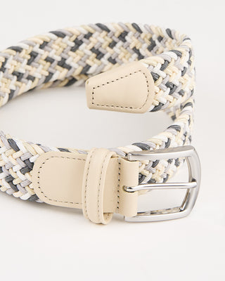Andersons Ivory White  Grey Multi Coloured Braided Stretch Belt Ivory/White/Grey 8 1091