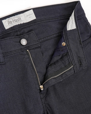 Re HasH Stretch Modal  Cotton Tailored 5 Pocket Pants Navy / Blue / Grey  3