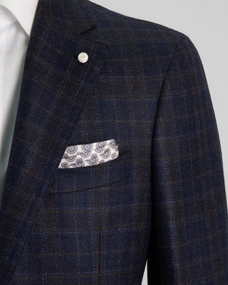 Luigi Bianchi Mantova Wool Check Sport Jacket Navy / Blue / Grey  4