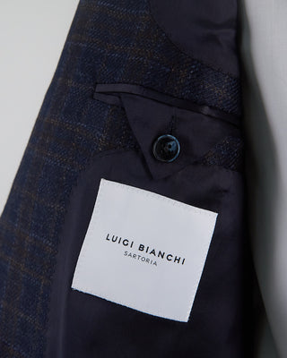 Luigi Bianchi Mantova Wool Check Sport Jacket Navy / Blue / Grey  6