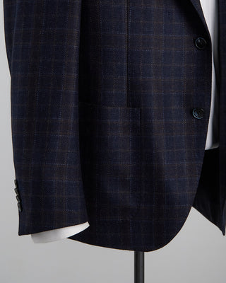 Luigi Bianchi Mantova Wool Check Sport Jacket Navy / Blue / Grey  7