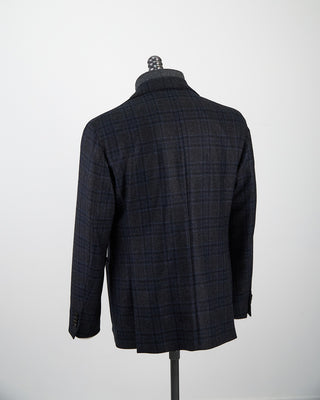 Luigi Bianchi Mantova Wool Check Travel Sport Jacket Navy / Blue / Grey  8