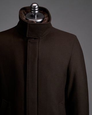 Herno Wool Carcoat With Faux Fur Collar 3374