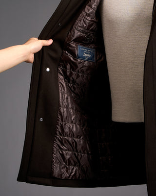 Herno Wool Carcoat With Faux Fur Collar 3379