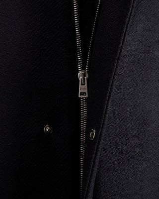 Wool Carcoat with Faux Fur Collar