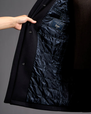 Wool Carcoat with Faux Fur Collar