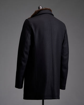 Herno Wool Carcoat with Faux Fur Collar 3401