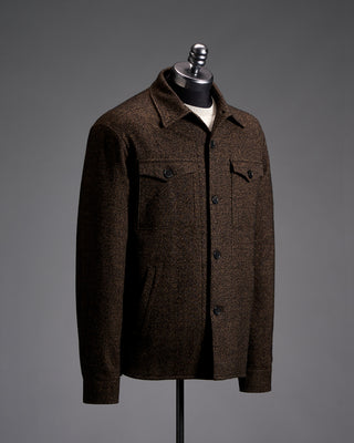 Harris Wharf London Donegal Herringbone Overshirt 3539