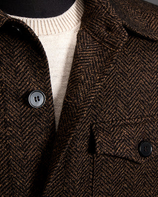 Harris Wharf London Donegal Herringbone Overshirt 3543