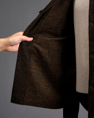 Harris Wharf London Donegal Herringbone Overshirt 3548