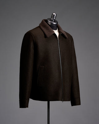 Harris Wharf London Pressed Wool Boucle Golf Jacket 3550
