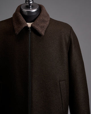 Harris Wharf London Pressed Wool Boucle Golf Jacket 3552