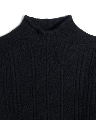 Inis Meain Aran Cable Knit Mock Neck Sweater 2388