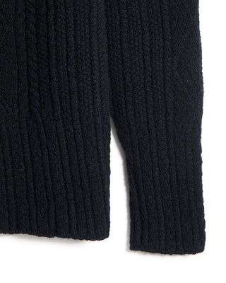 Inis Meain Aran Cable Knit Mock Neck Sweater 2390