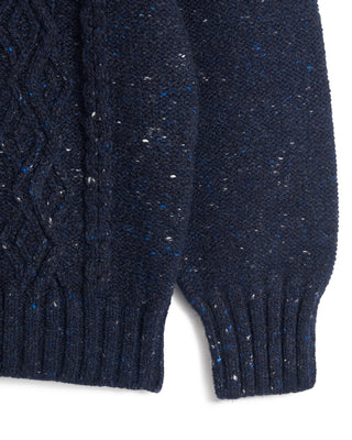 Inis Meain Aran Cable Knit Merino Cashmere Crewneck 2423