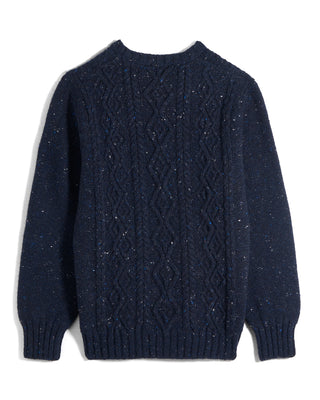 Inis Meain Aran Cable Knit Merino Cashmere Crewneck 2426