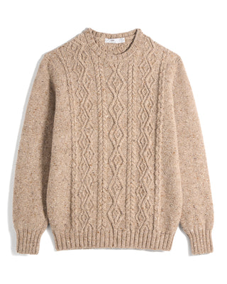 Inis Meain Aran Cable Knit Merino Cashmere Crewneck 2412