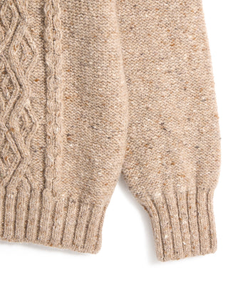 Inis Meain Aran Cable Knit Merino Cashmere Crewneck 2414