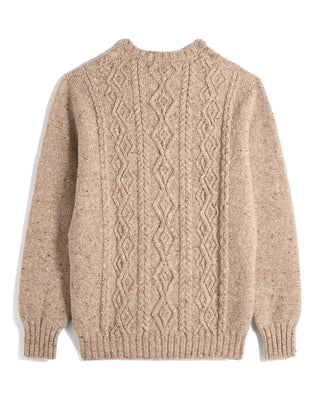 Inis Meain Aran Cable Knit Merino Cashmere Crewneck 2418