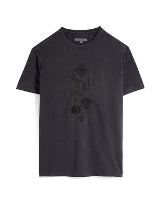 John Varvatos Beaded Badges Crew T Shirt 5305