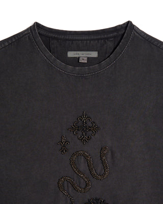 John Varvatos Beaded Badges Crew T Shirt 5308