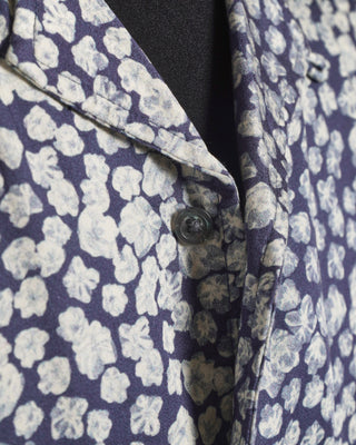 John Varvatos Danny Short Sleeve Modal Blue Floral Camp Collar Shirt