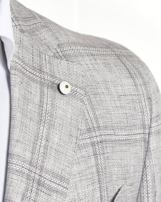 Untreated Linen Tonal Windowpane Soft Sport Jacket