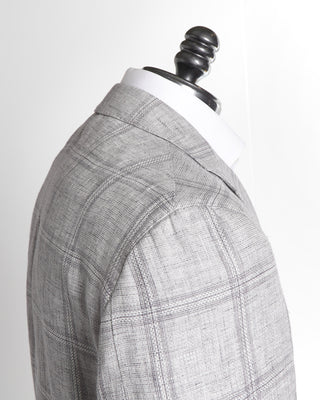 Untreated Linen Tonal Windowpane Soft Sport Jacket