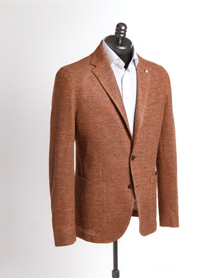 L.B.M. 1911 Solid Rust Linen & Cotton Jersey Soft Sport Jacket 