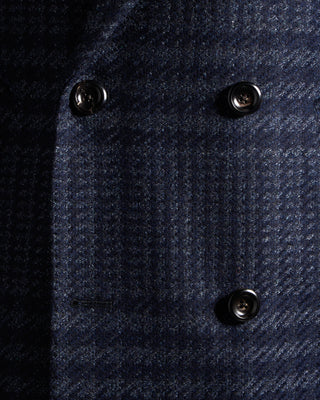 Luigi Bianchi Mantova Glen Check Wool Cashmere Topcoat Double Breasted 1569
