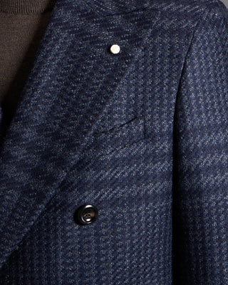 Luigi Bianchi Mantova Glen Check Wool Cashmere Topcoat Double Breasted 1570