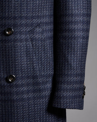 Luigi Bianchi Mantova Glen Check Wool Cashmere Topcoat Double Breasted 1571