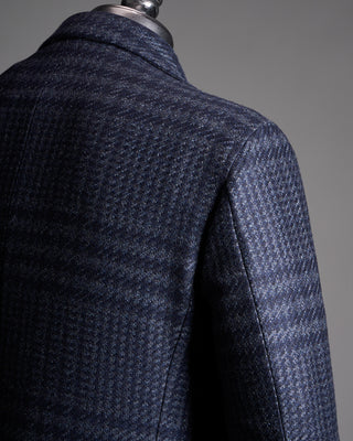Luigi Bianchi Mantova Glen Check Wool Cashmere Topcoat Double Breasted 1573