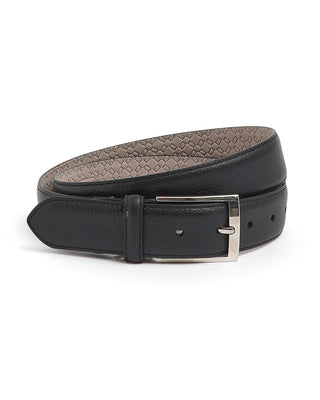 Leyva Black Leather Strapless Grain Cowhide Dress Belt 