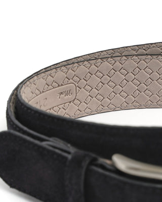 Leyva Black Leather Suede Feather Edge Dress Belt 