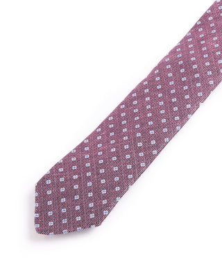 Dion Silk/Linen Melange Sqare Medallion Tie Pink 1 4652