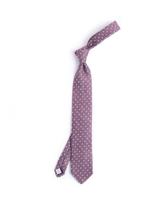 Dion Silk/Linen Melange Sqare Medallion Tie Pink 2 4606