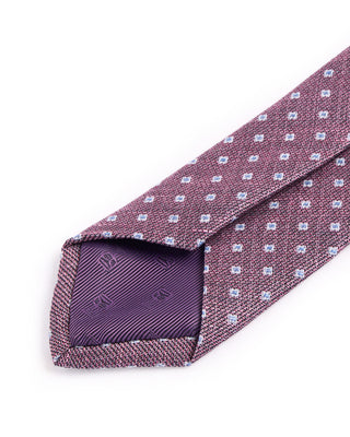 Dion Silk/Linen Melange Sqare Medallion Tie Pink 4653